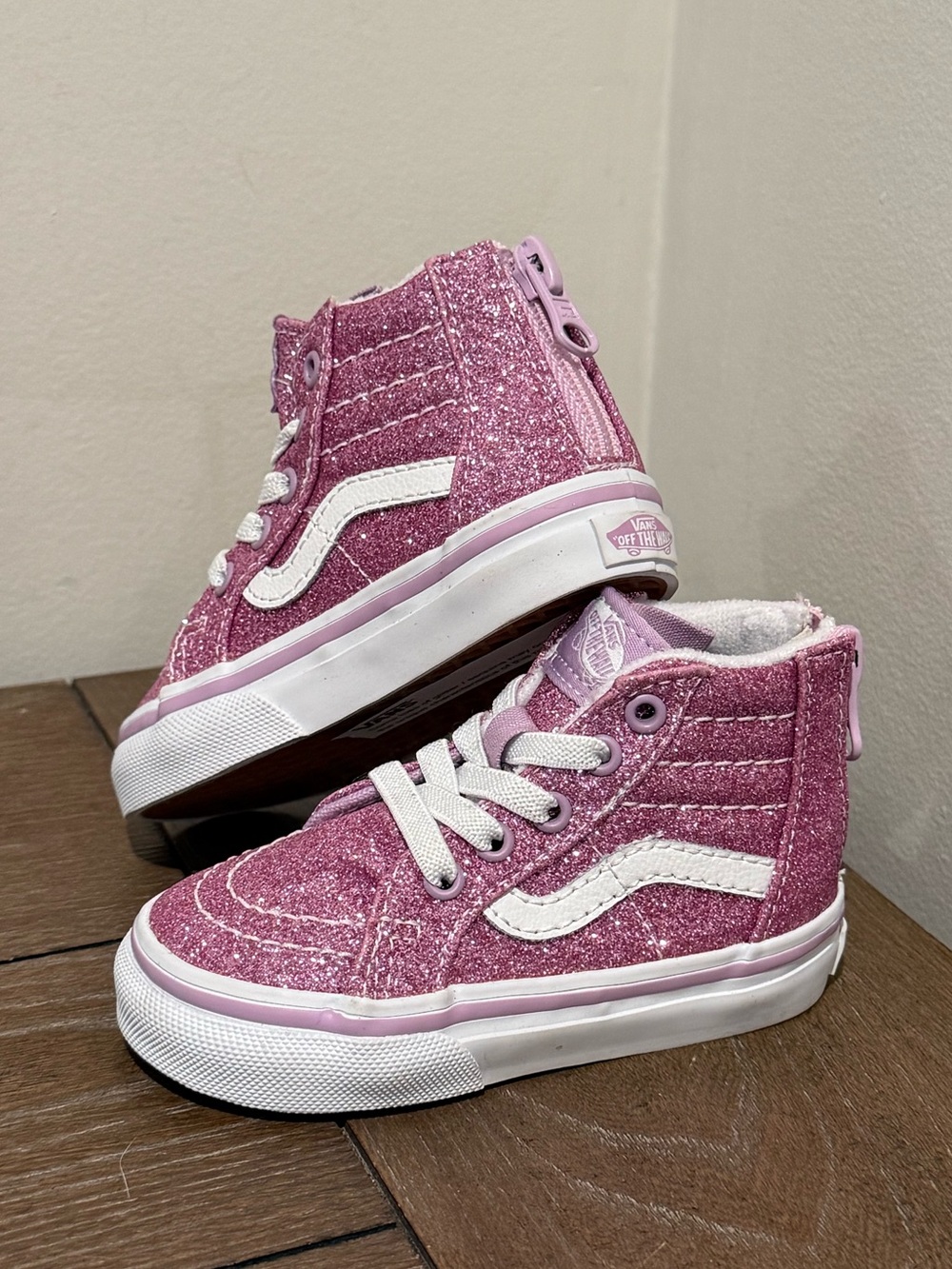 NEW Vans - Toddler Sk8-Hi Zip Sneakers Pink Purple Glitter Size: 4.5 US Girls